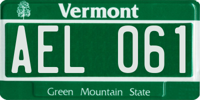 VT license plate AEL061