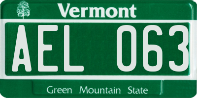 VT license plate AEL063