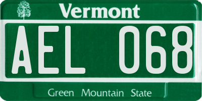 VT license plate AEL068