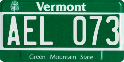 VT license plate AEL073