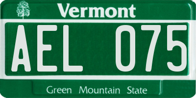 VT license plate AEL075