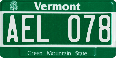 VT license plate AEL078