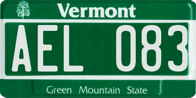 VT license plate AEL083