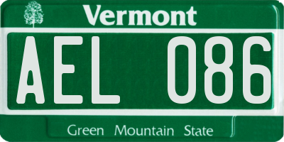VT license plate AEL086