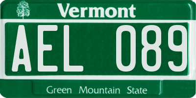 VT license plate AEL089