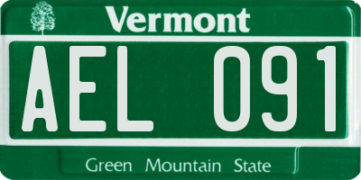VT license plate AEL091