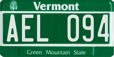 VT license plate AEL094