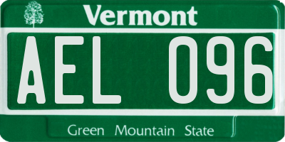 VT license plate AEL096