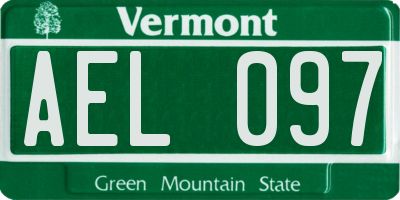 VT license plate AEL097