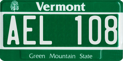 VT license plate AEL108