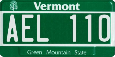 VT license plate AEL110