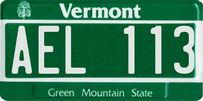 VT license plate AEL113