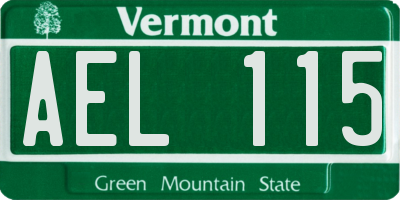 VT license plate AEL115
