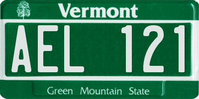 VT license plate AEL121