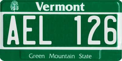 VT license plate AEL126