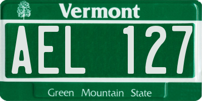 VT license plate AEL127