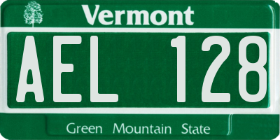VT license plate AEL128