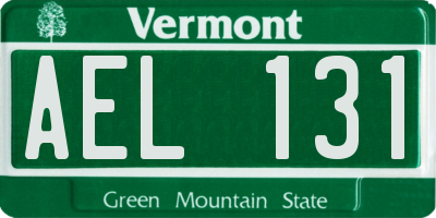 VT license plate AEL131