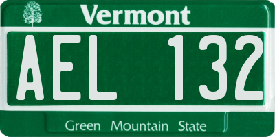 VT license plate AEL132