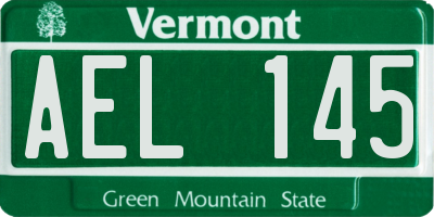 VT license plate AEL145