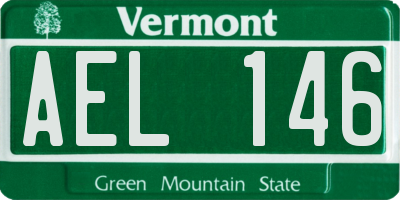 VT license plate AEL146