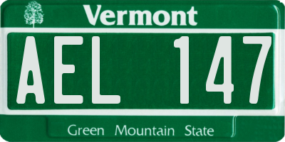 VT license plate AEL147