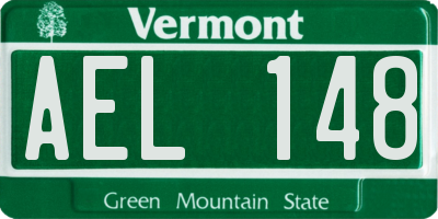 VT license plate AEL148