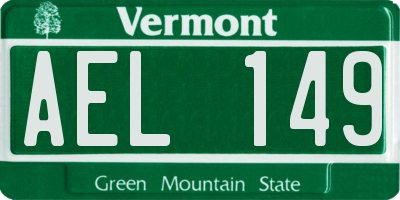 VT license plate AEL149