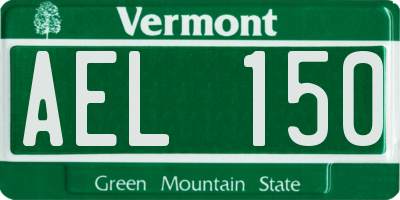 VT license plate AEL150