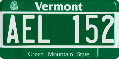 VT license plate AEL152