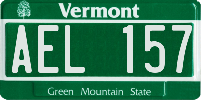 VT license plate AEL157