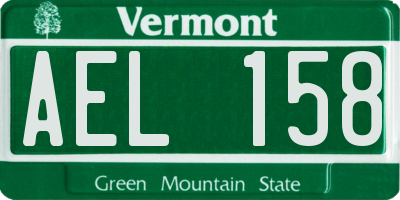 VT license plate AEL158
