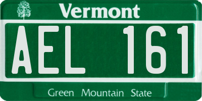 VT license plate AEL161