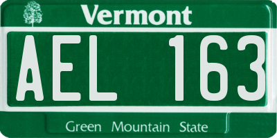 VT license plate AEL163