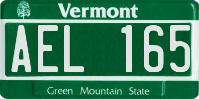 VT license plate AEL165