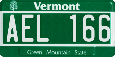 VT license plate AEL166