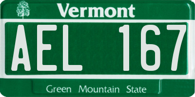 VT license plate AEL167