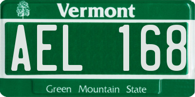 VT license plate AEL168