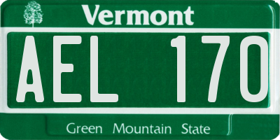 VT license plate AEL170
