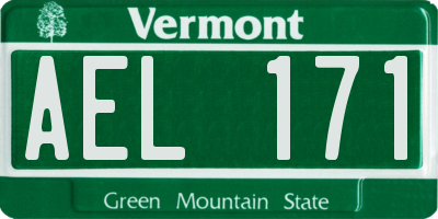 VT license plate AEL171