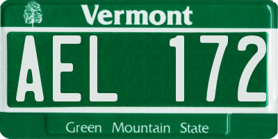 VT license plate AEL172