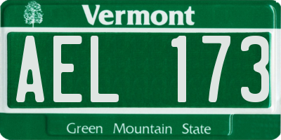 VT license plate AEL173