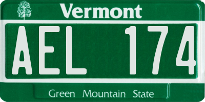 VT license plate AEL174