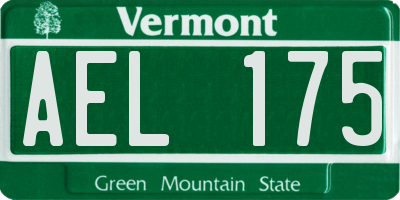 VT license plate AEL175