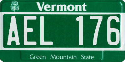 VT license plate AEL176