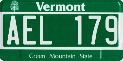 VT license plate AEL179