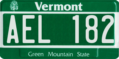 VT license plate AEL182