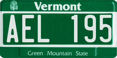 VT license plate AEL195