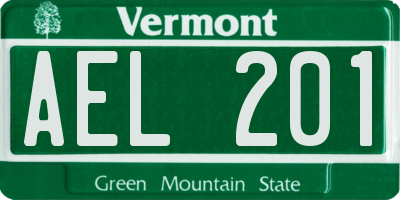 VT license plate AEL201