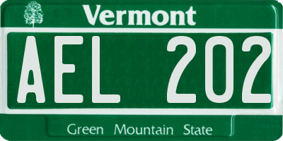 VT license plate AEL202